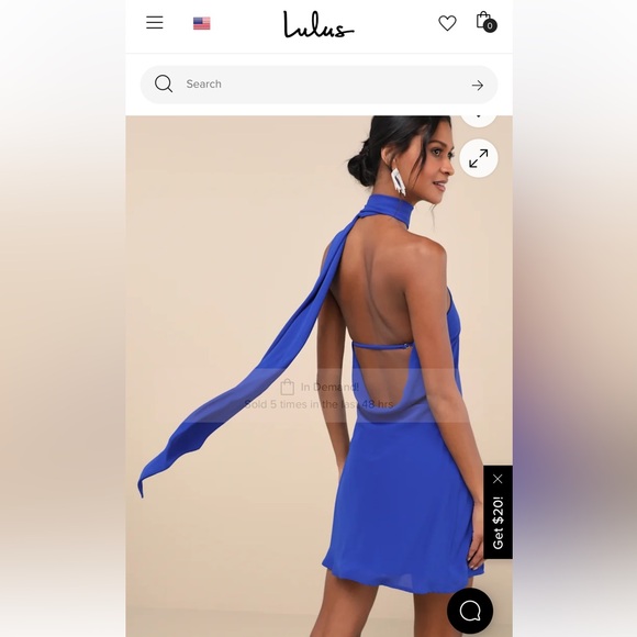 Lulu's Royal Blue Halter Dress - Picture 4 of 6